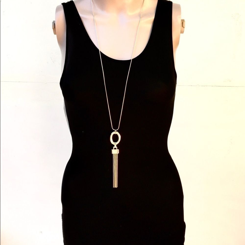 Gold Chain Tassel Necklace